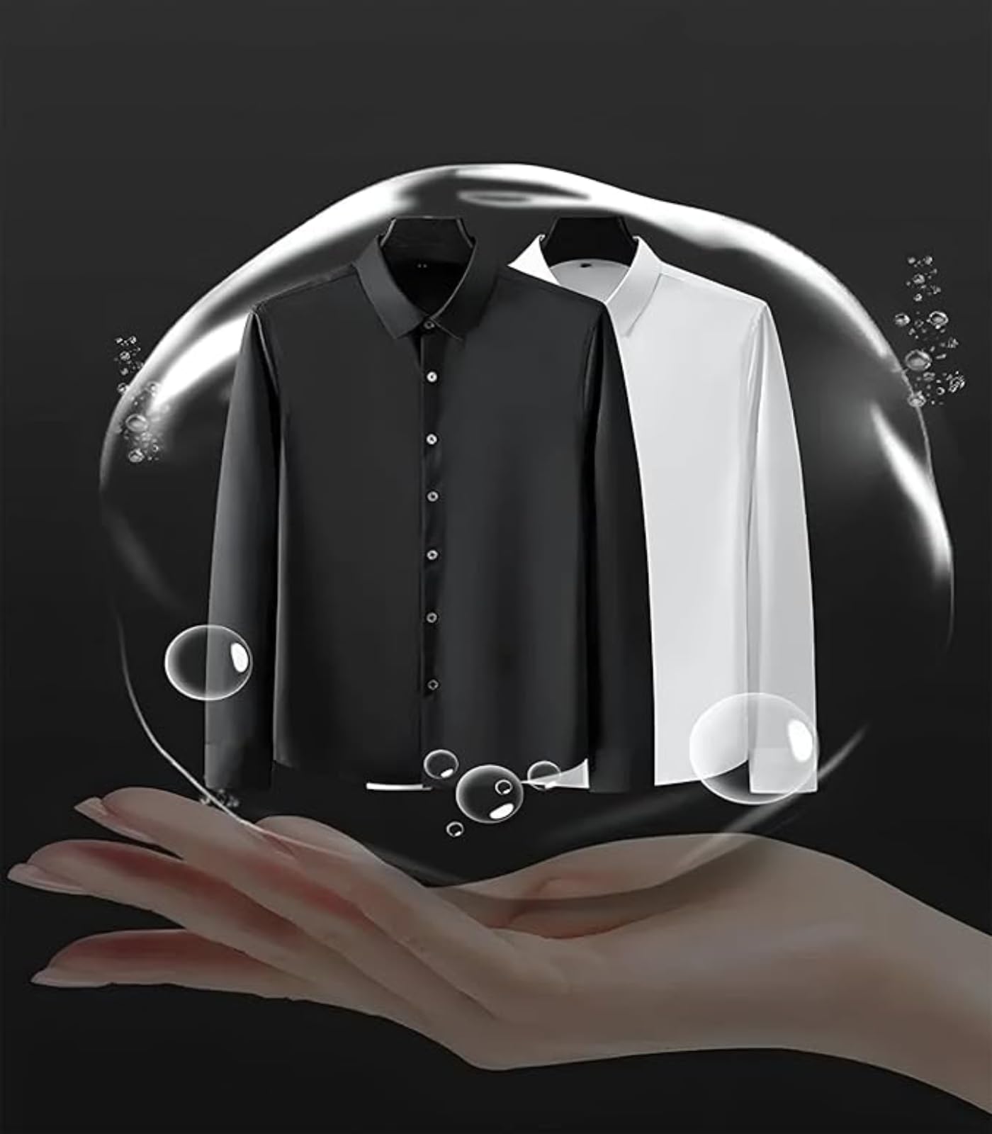 DEELMO Men's Casual Shirt - Black - Image 4