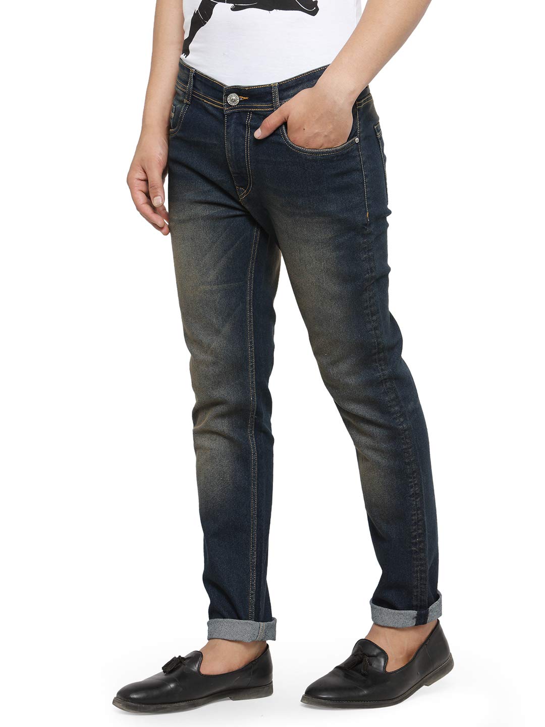 Ben Martin Men's Brown Cotton Denim Jeans - Image 3