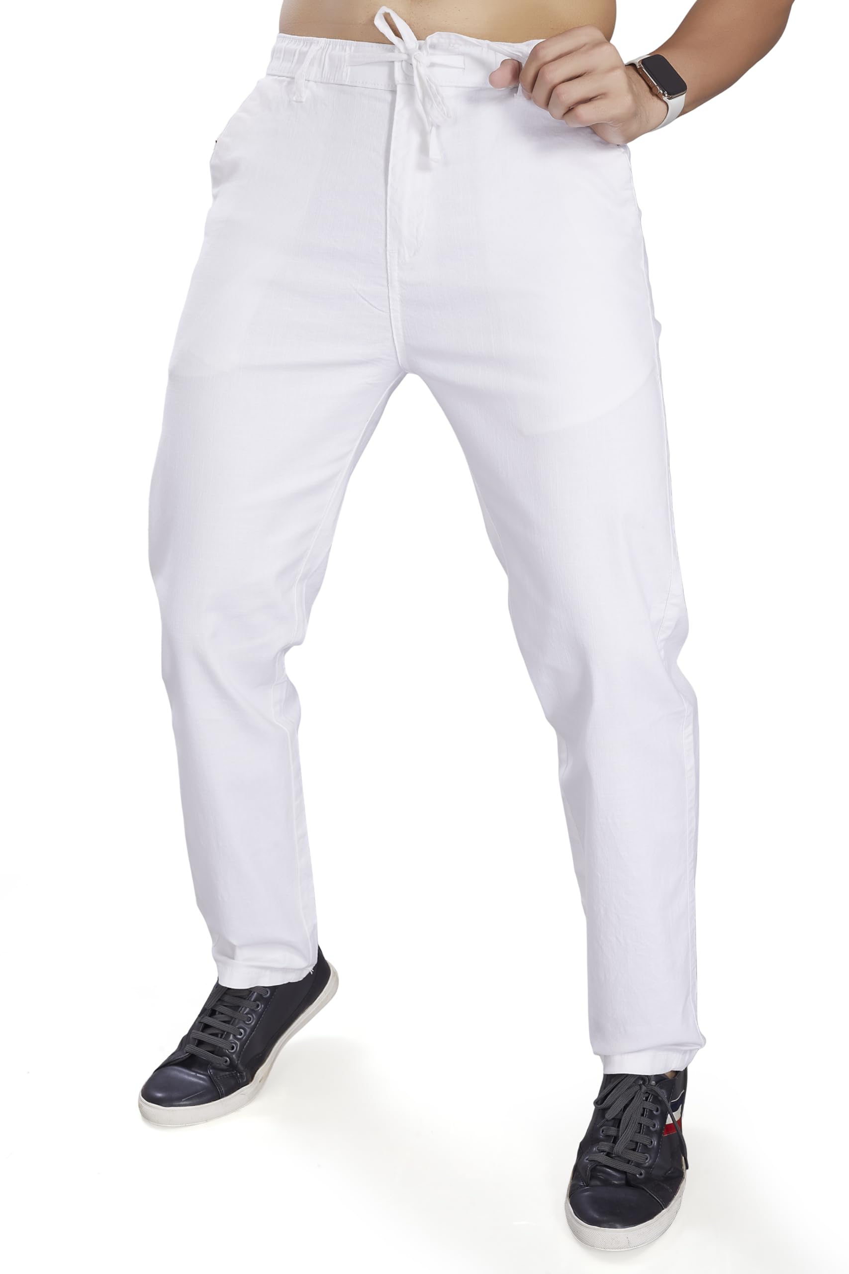 DIVISIVE Men's Trousers - White Cotton Linen - Image 3