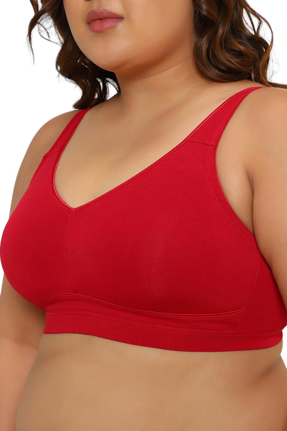 Van Heusen Women's Minimizer Bra - Wireless Persian Red - Image 4