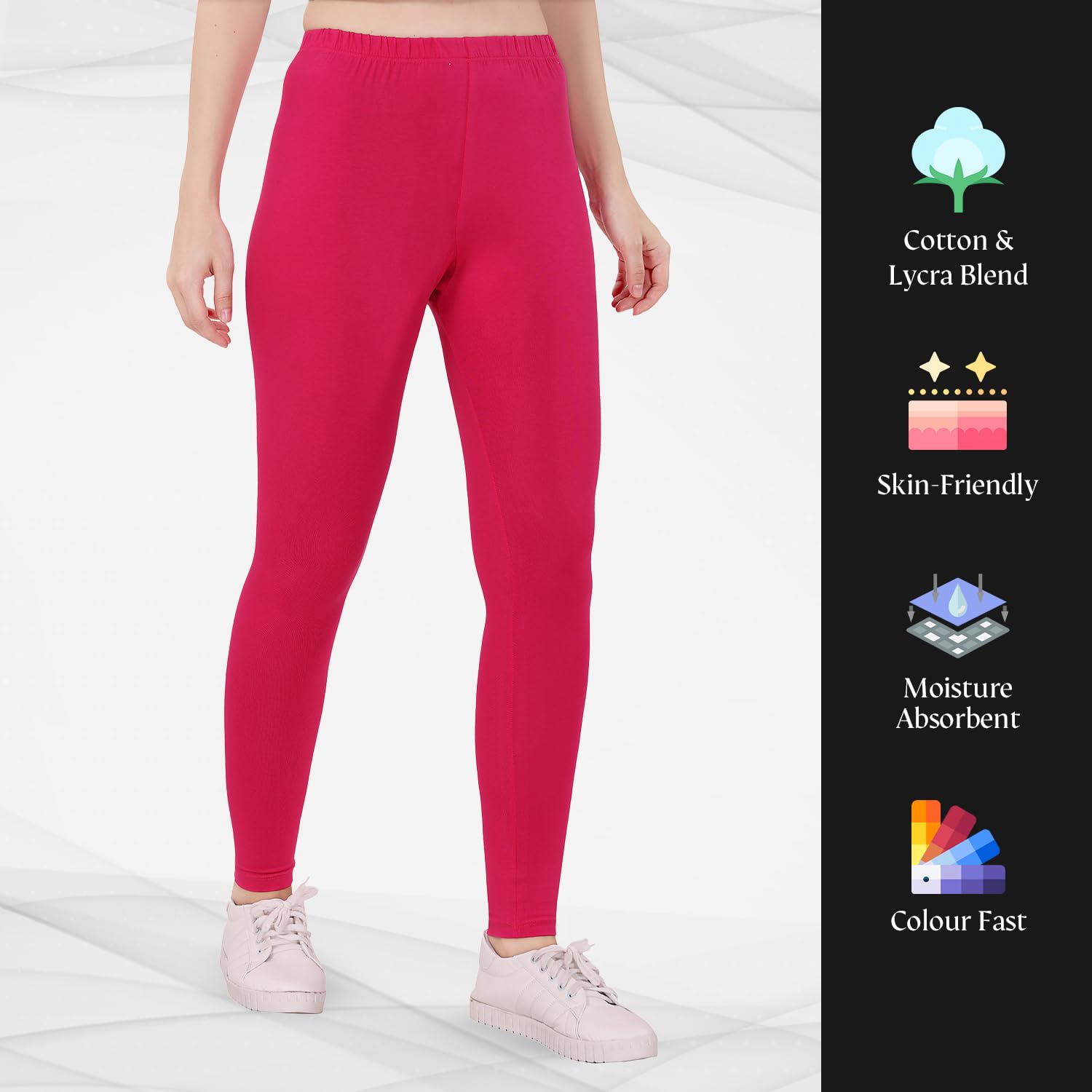 TRASA Pink Ankle Leggings for Women - Image 4