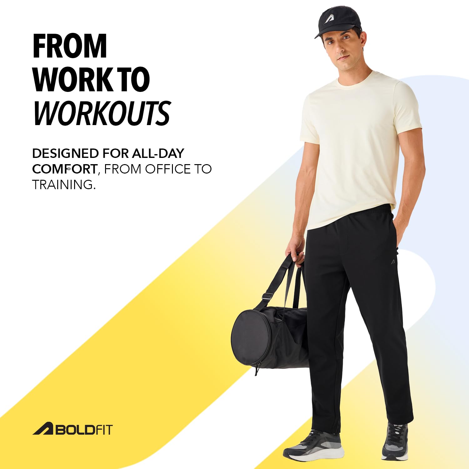 Boldfit Men's Black Track Pants - Image 3