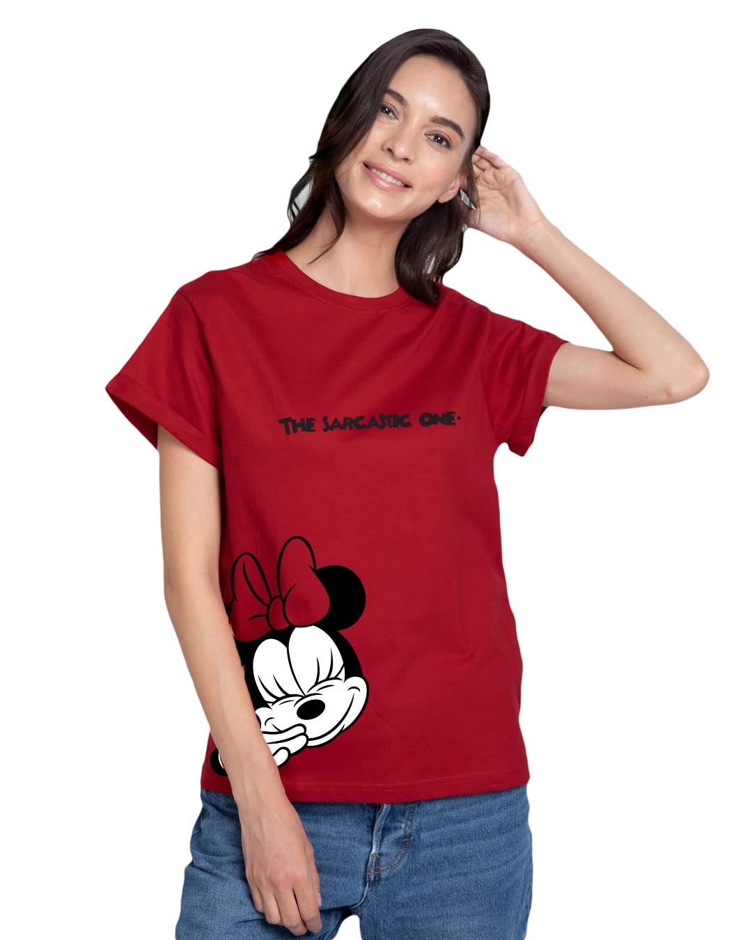 Bewakoof Minnie Women Graphic Printed Boyfriend Fit T-Shirt