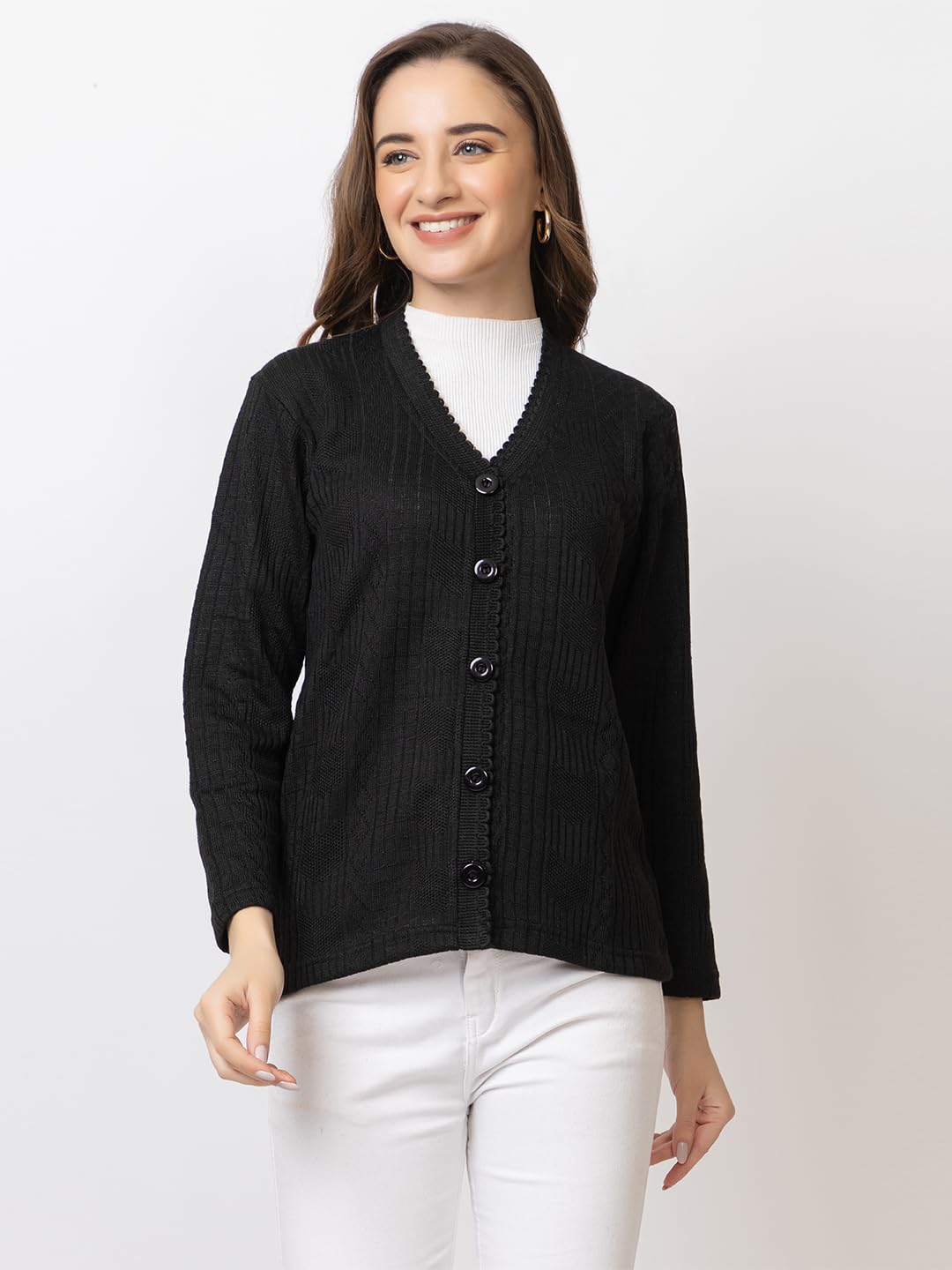 Dadu Dayal Women's Warm Woolen Cardigan - Image 5