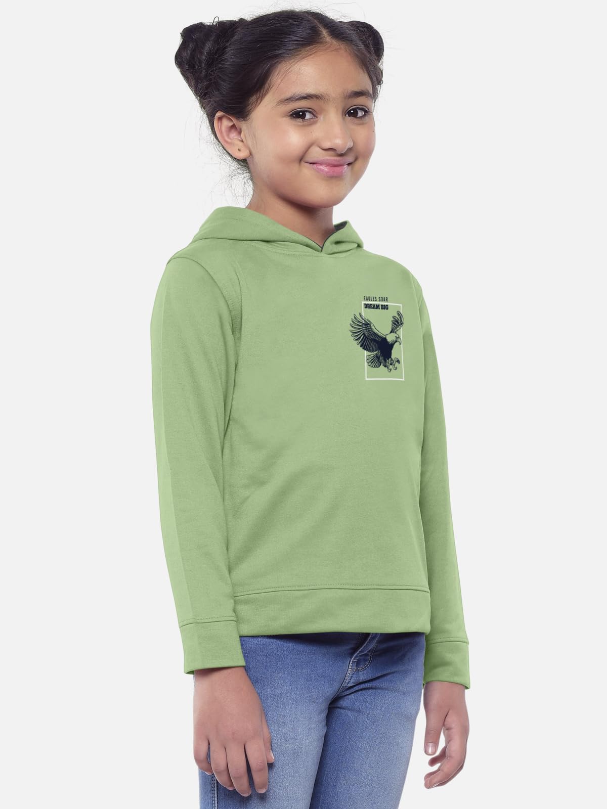 HELLCAT Printed Cotton Hoodie T-Shirt for Girls - Image 5