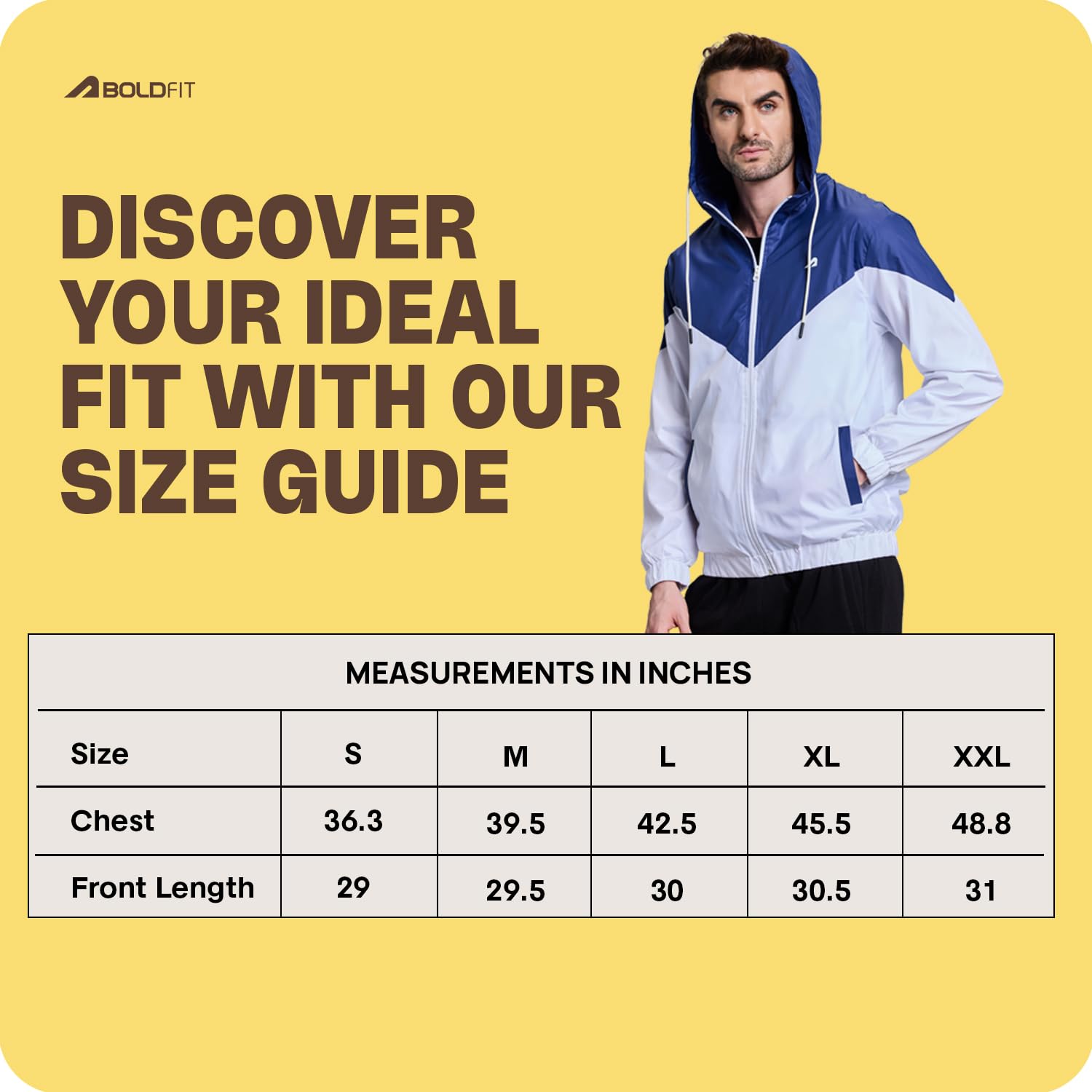 BoldFit Men's Windcheater Jacket - Blue - Image 3