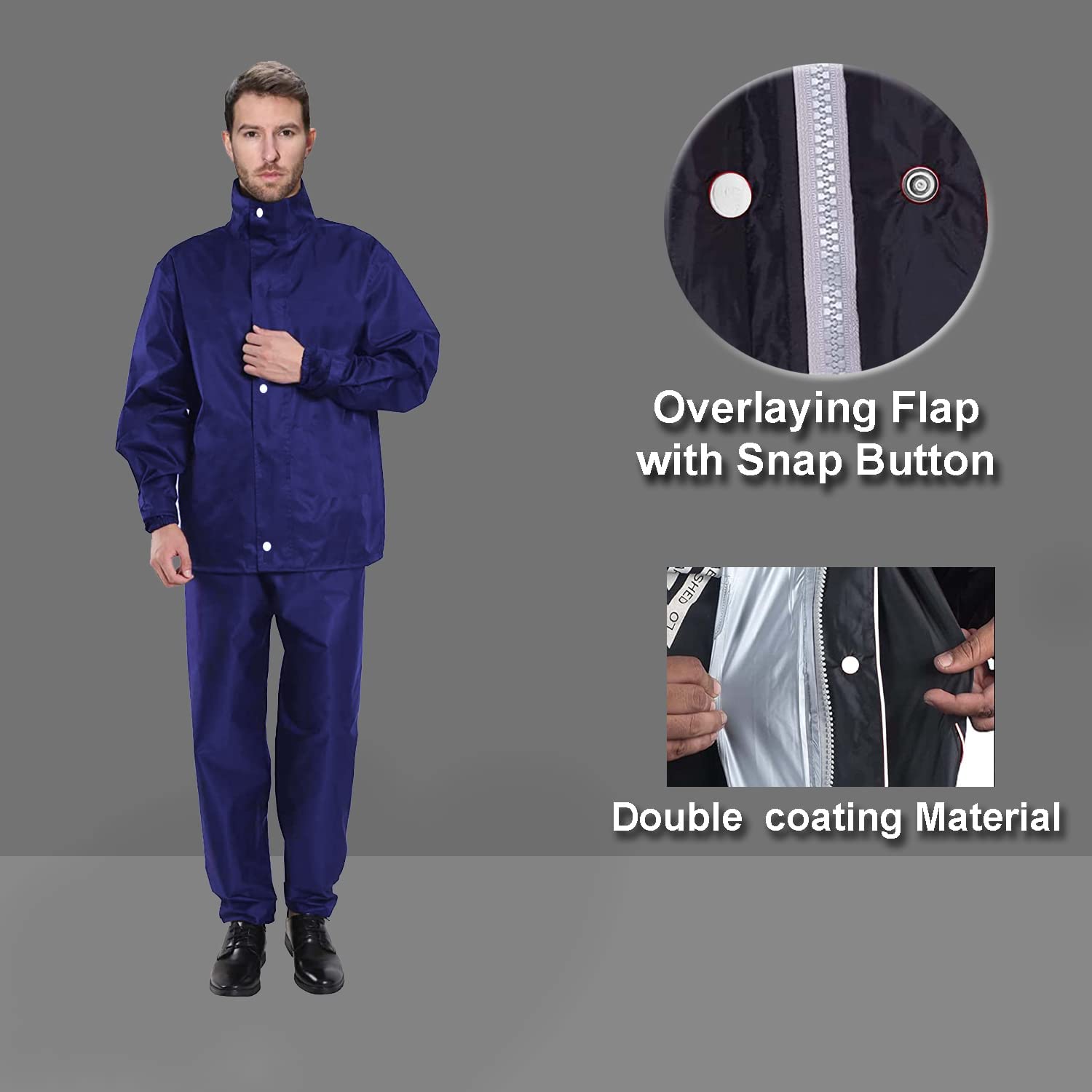 La Fashion Raincoat for Men - Blue - Image 5
