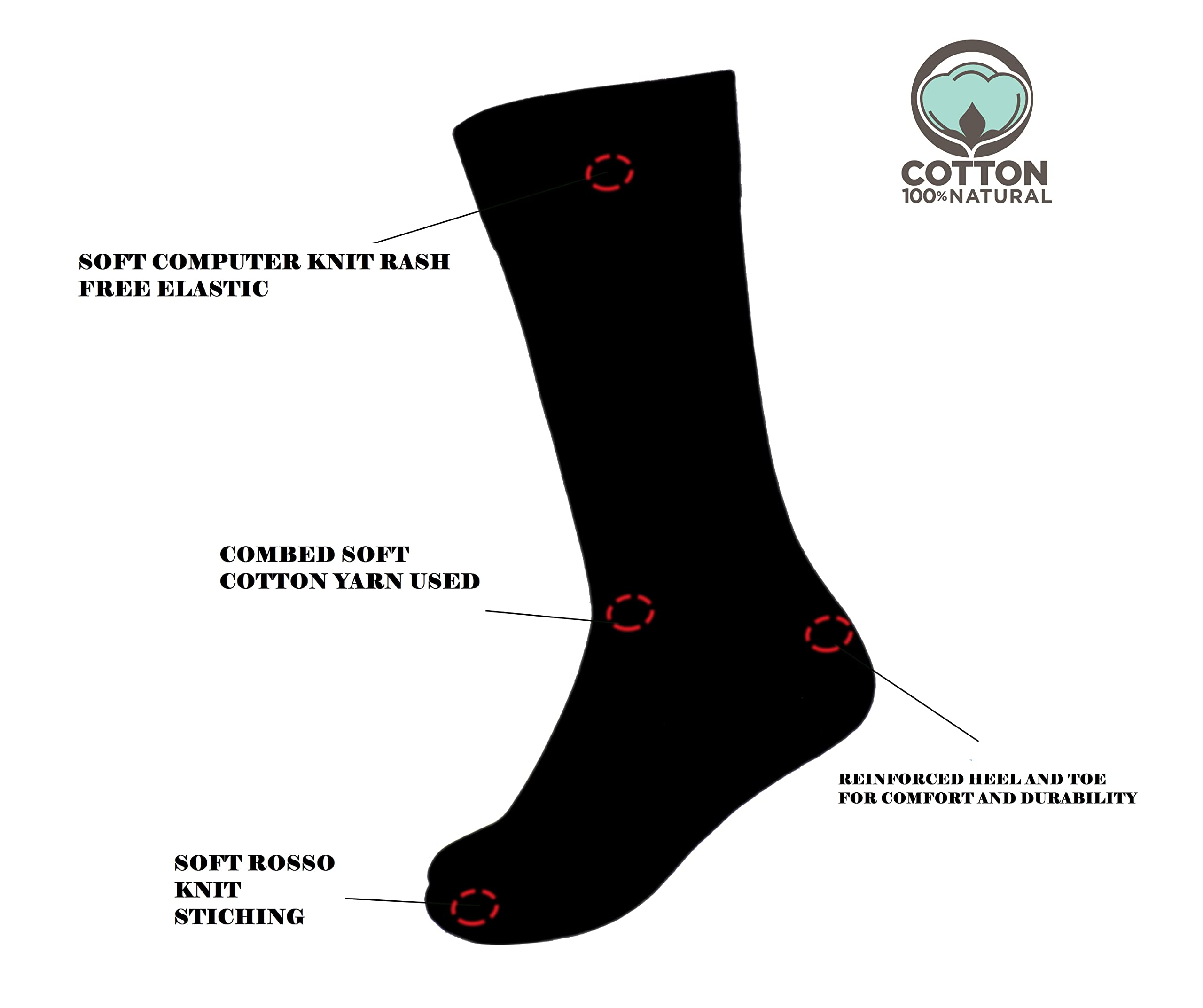 RC. ROYAL CLASS Boys & Girls Black Cotton School Socks - Image 3