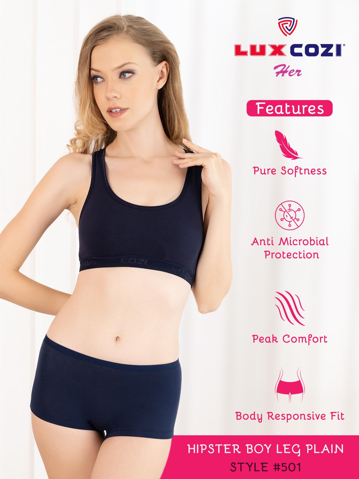 Lux Cozi Women Boy Shorts Panty - Authentic - Image 4