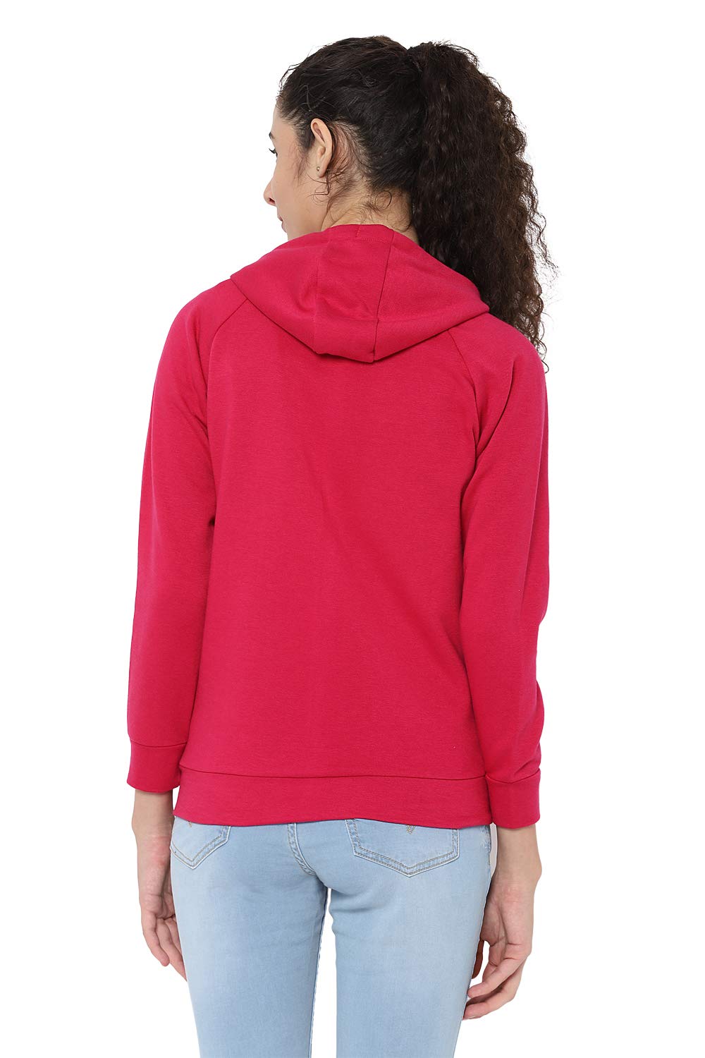 Allen Solly Women's Red Hooded Sweatshirt - Image 3