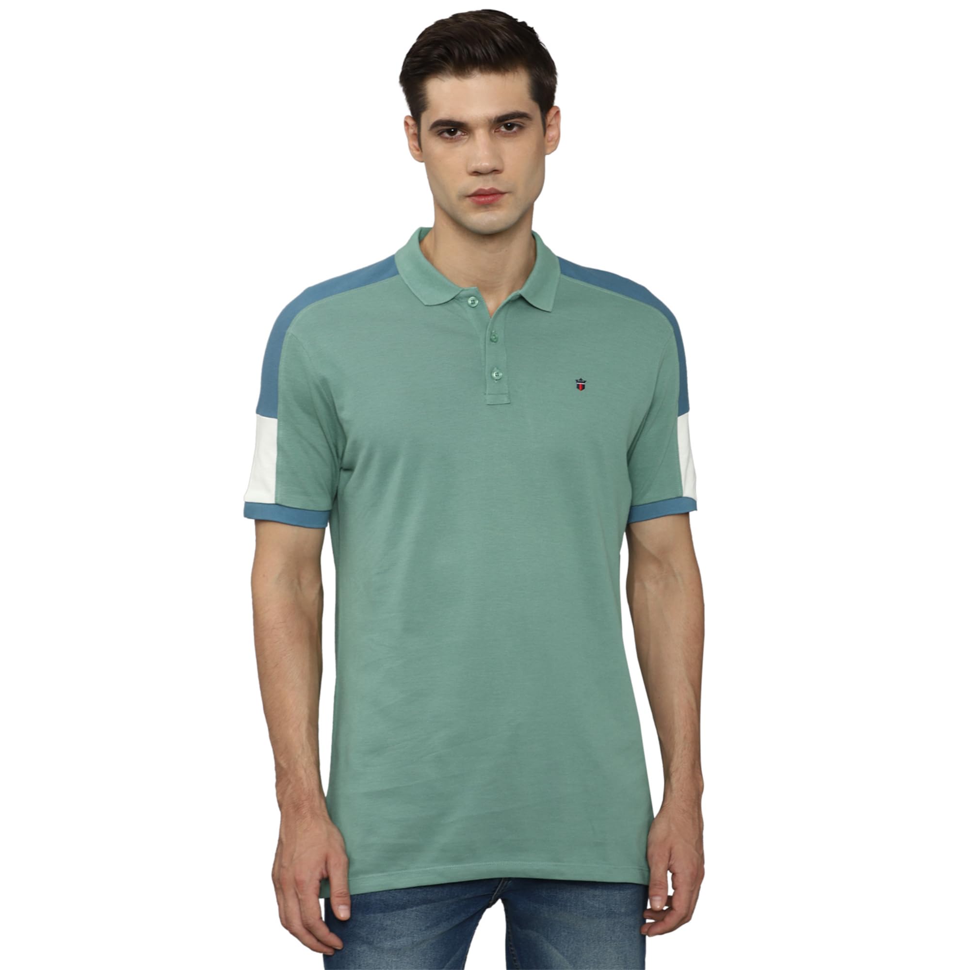 Louis Philippe Men's Slim Fit T-Shirt - Aqua