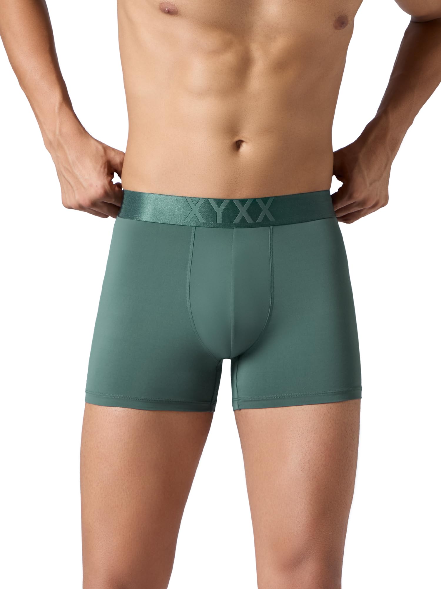XYXX Mens Tactel Nylon Trunk - Olive Green