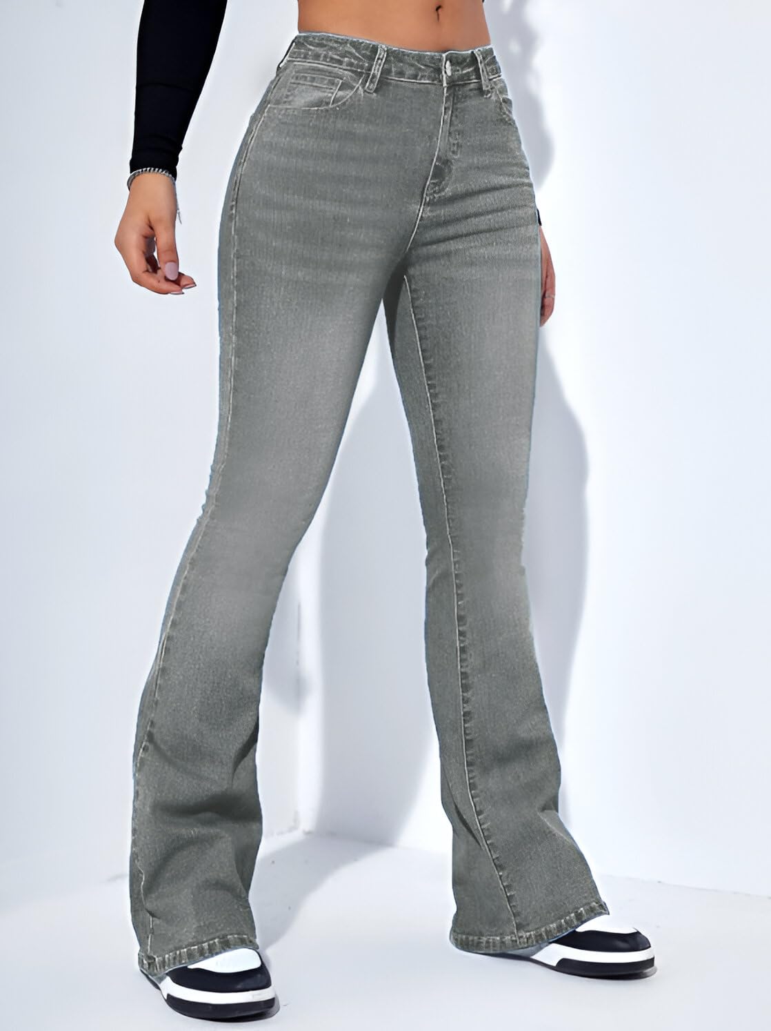 Ben Martin Women's Grey Flared Jeans - Image 4