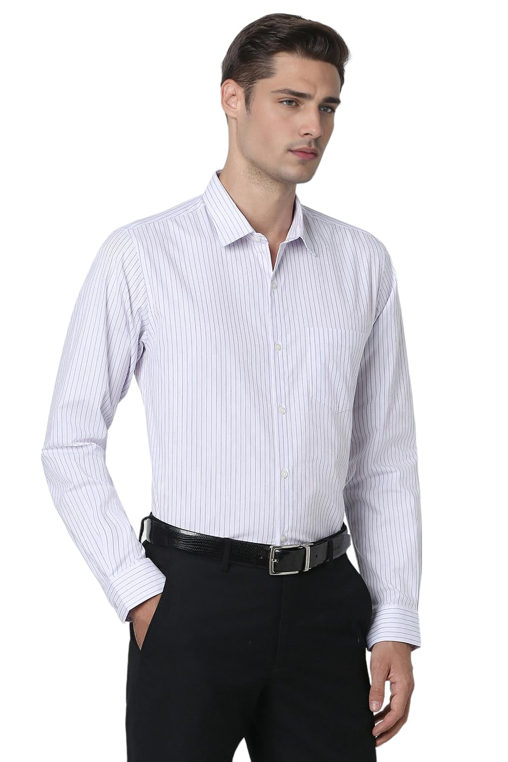 Peter England Men Striped Formal Shirt - Image 2