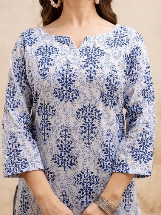 MS VHCK Women Kurti Blue Rayon Cotton - Image 5