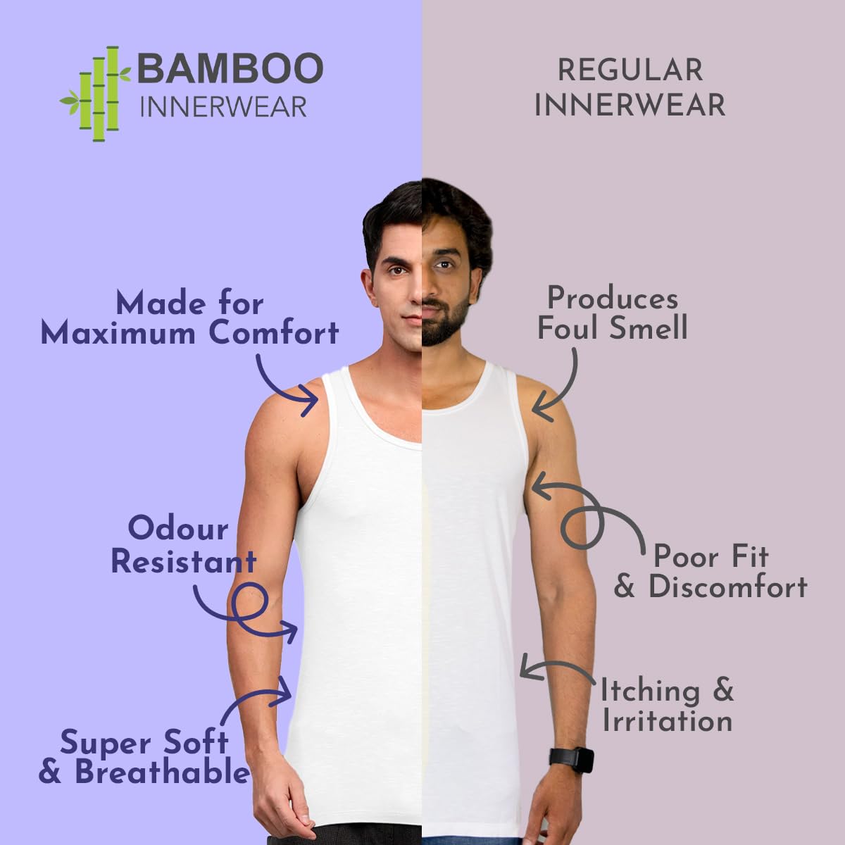 HEELIUM Men's Bamboo Vest - Multicolor - Image 2