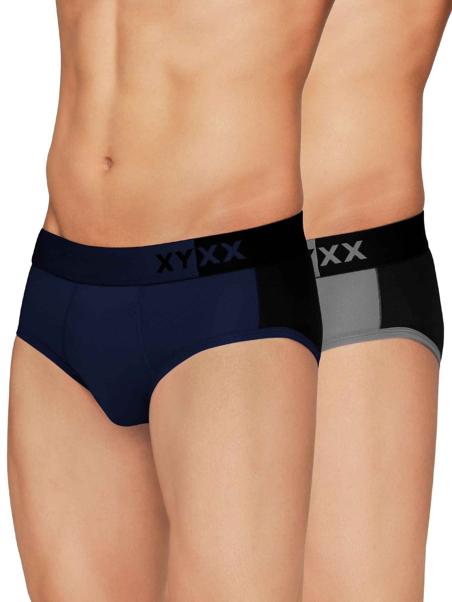 XYXX Men's Antimicrobial Brief - Steel Grey & Black