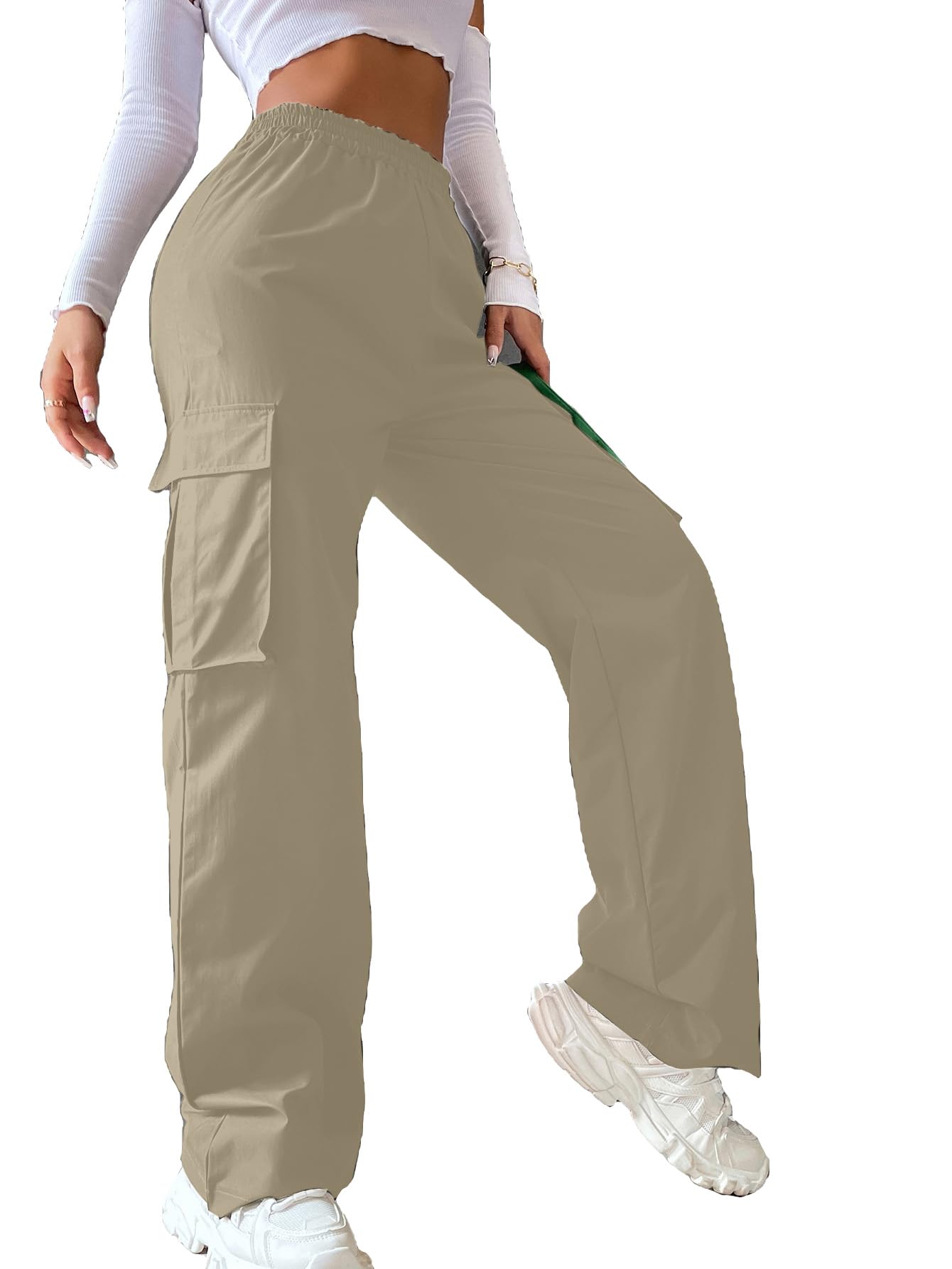 Aahwan Khaki Cargo Pants for Women & Girls