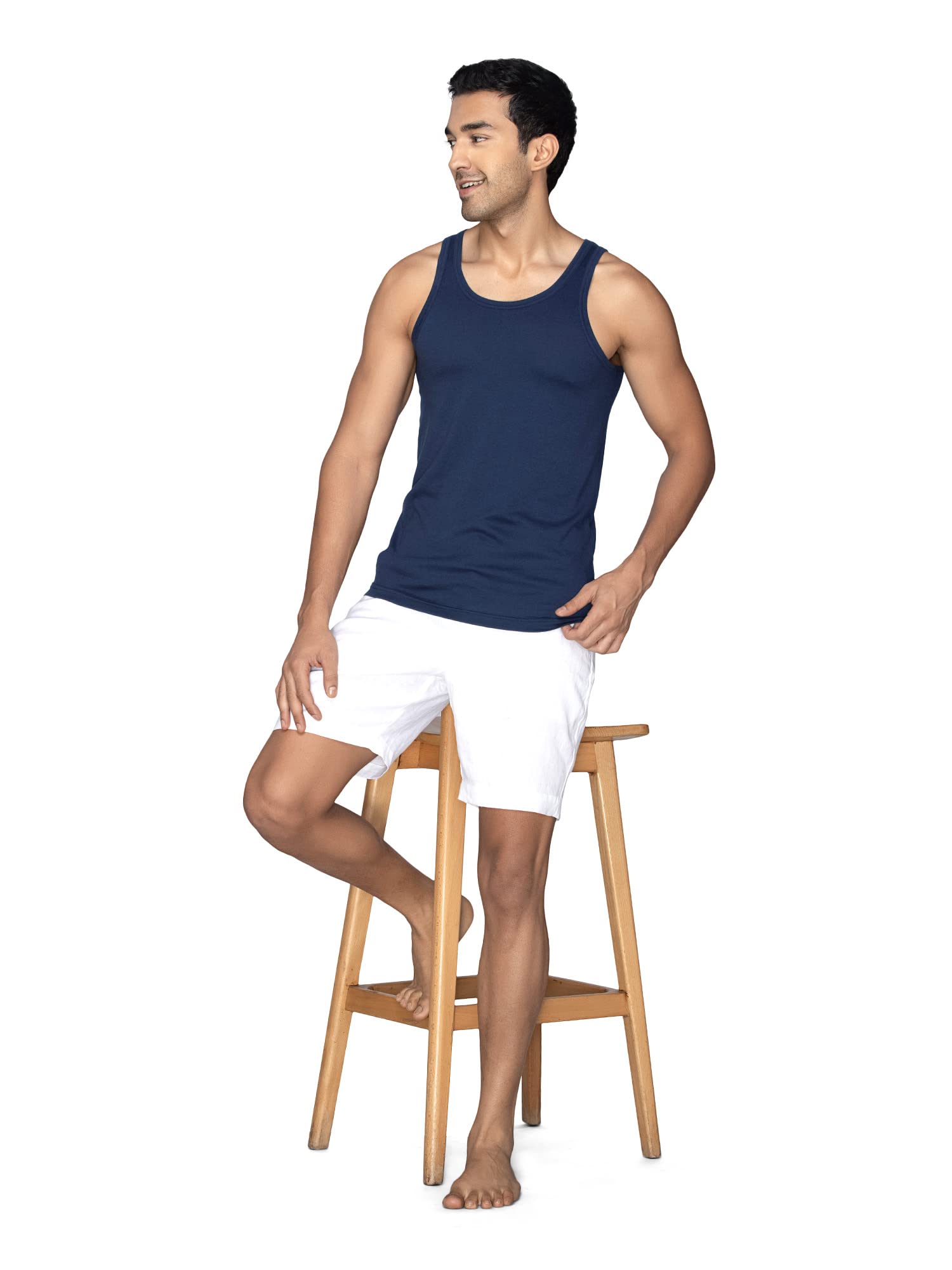 XYXX Men's Cotton Modal Vest - Midnight Blue Black Knight - Image 5