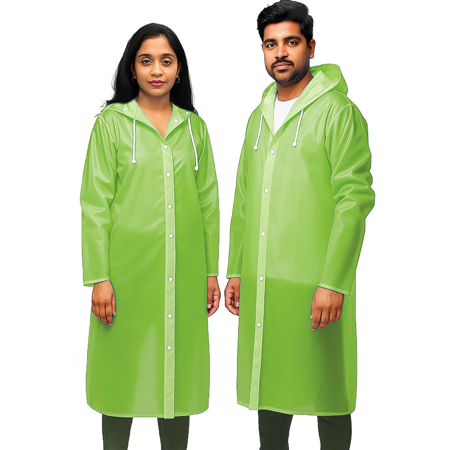 Allextreme Neon Green Unisex Raincoat