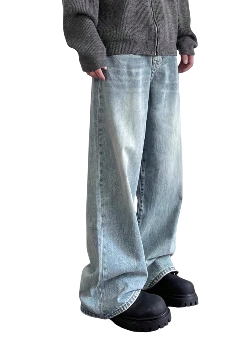 GRECIILOOKS Men's Baggy Jeans - Blue