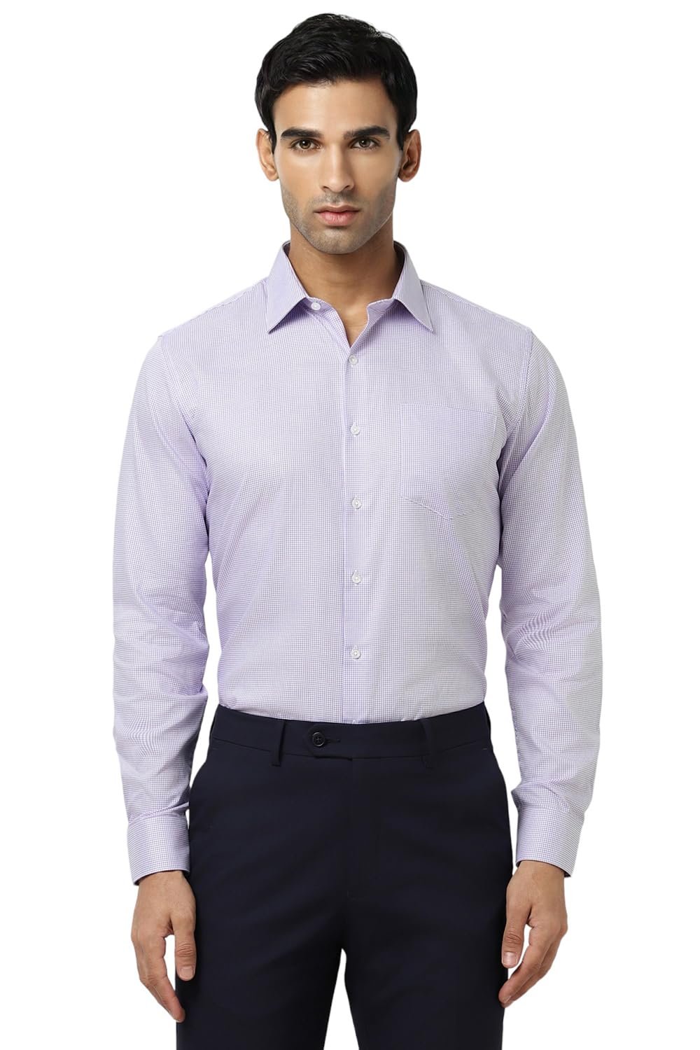 Van Heusen Men's Lavender Checkered Shirt