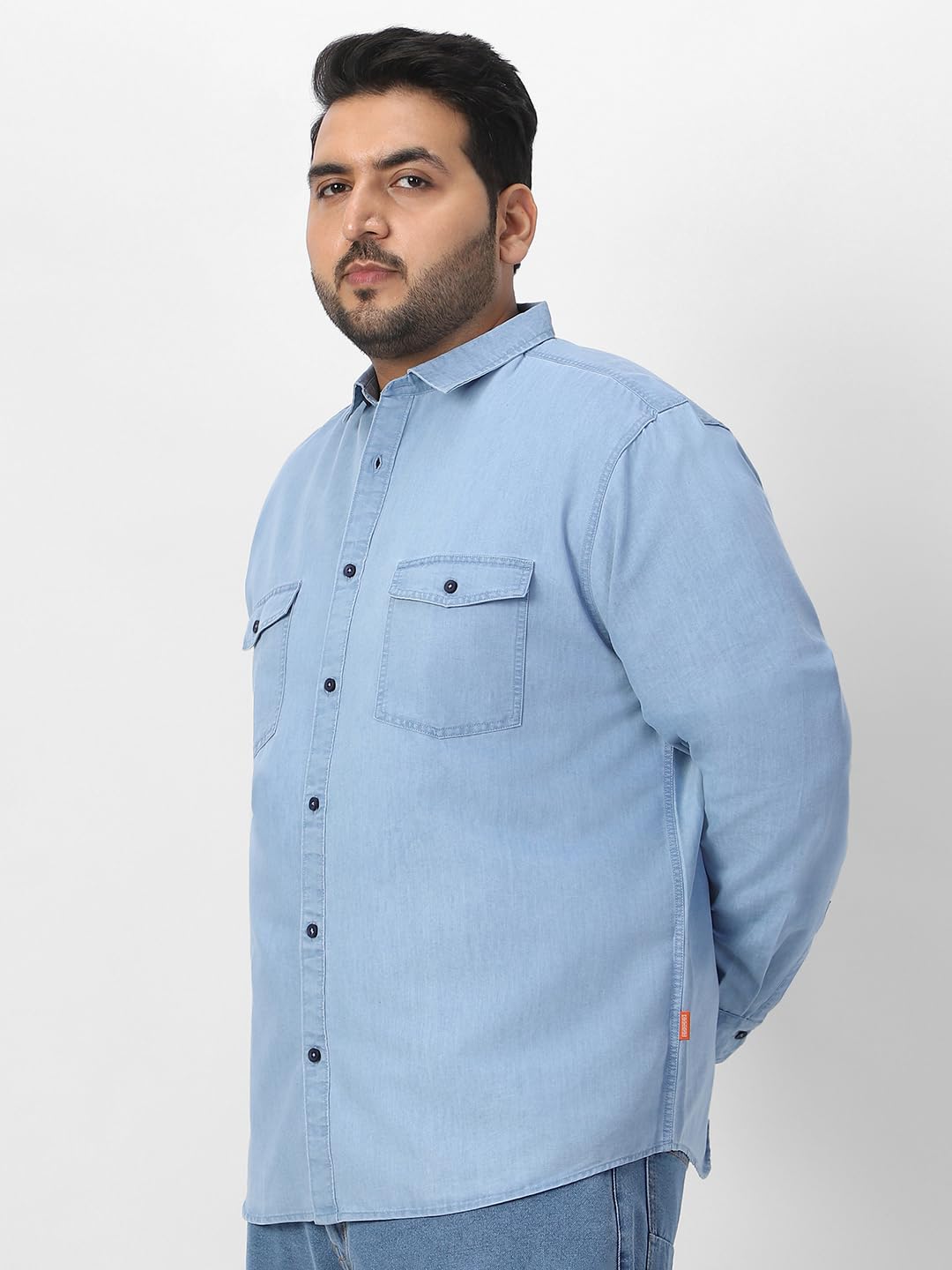 Urbano Men Denim Shirt - Ice Blue - Image 3