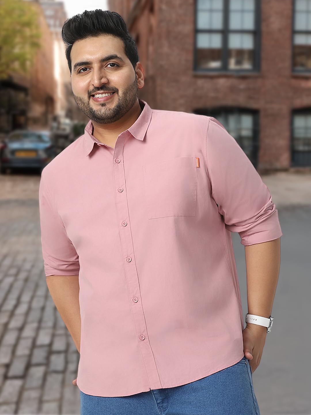 Urbano Men Pink Casual Shirt - Image 2