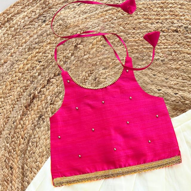 Stanwells Kids Lehenga Choli - Cream & Pink - Image 3