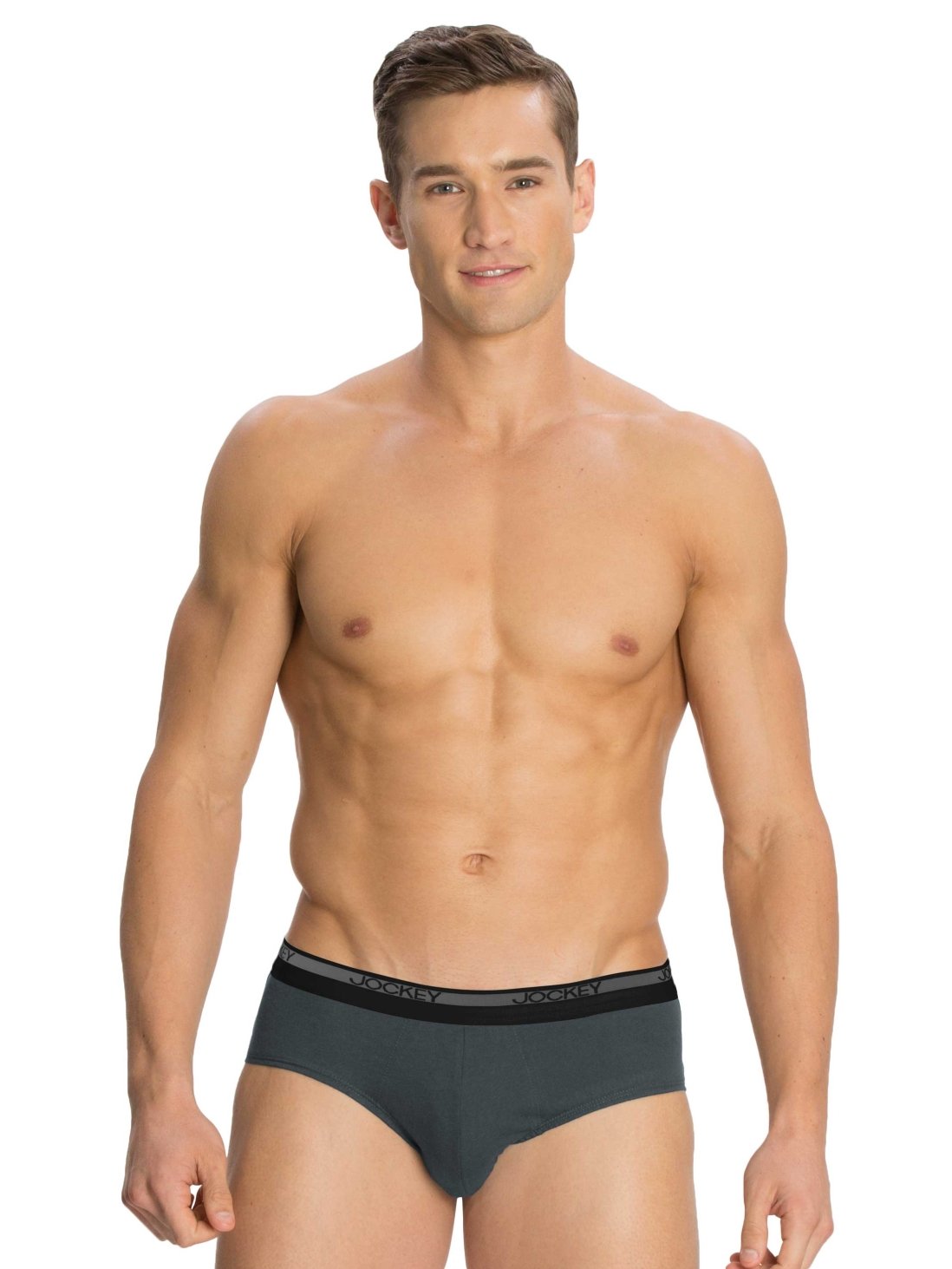 Jockey Men's Cotton Square Cut Brief - Graphite