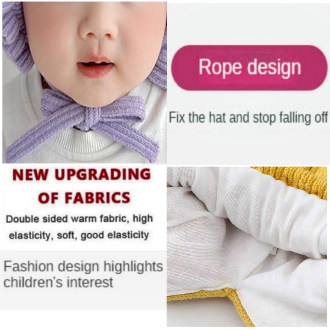 REFFER Unisex Wool Baby Winter Caps and Gloves Set - Multicolor - Image 3