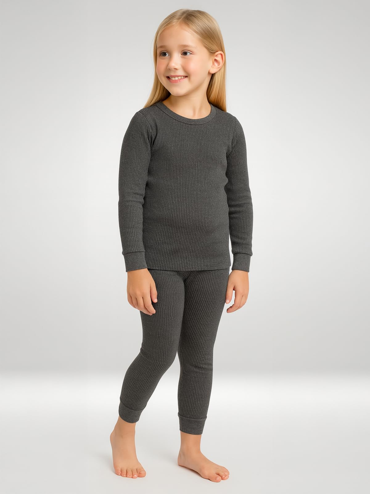 Lux Cozi Girl's Thermal Set - Black - Image 5