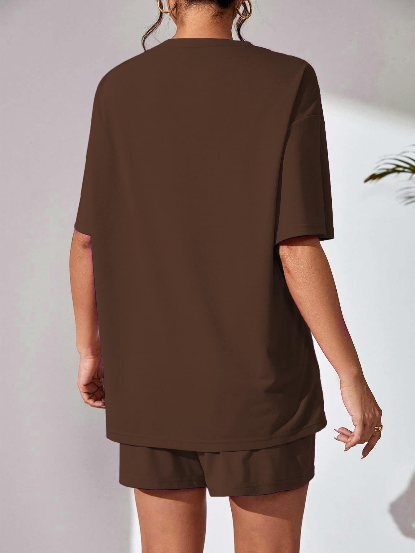 KSHS Women's Brown Cotton Printed Night Suit - Image 5