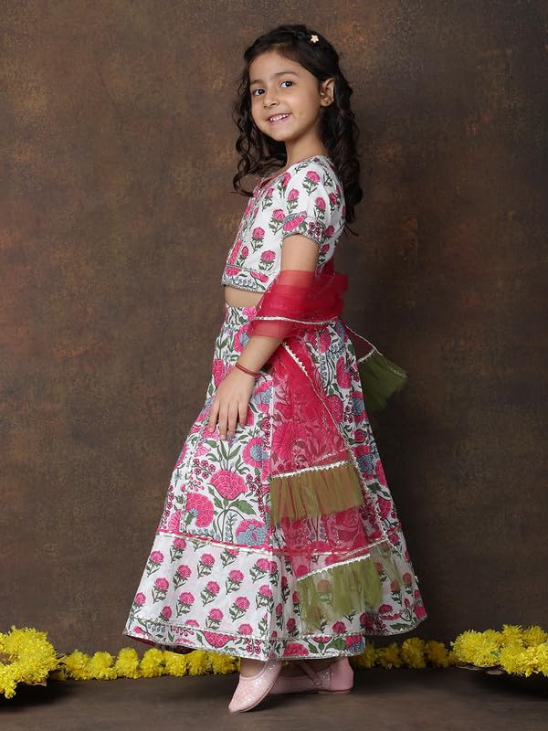 superminis Girls Lehenga Choli Set - Magenta - Image 3
