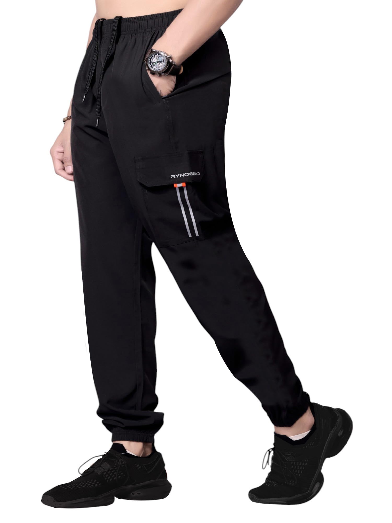 RynoGear Men's Dryfit Track Pants - Black