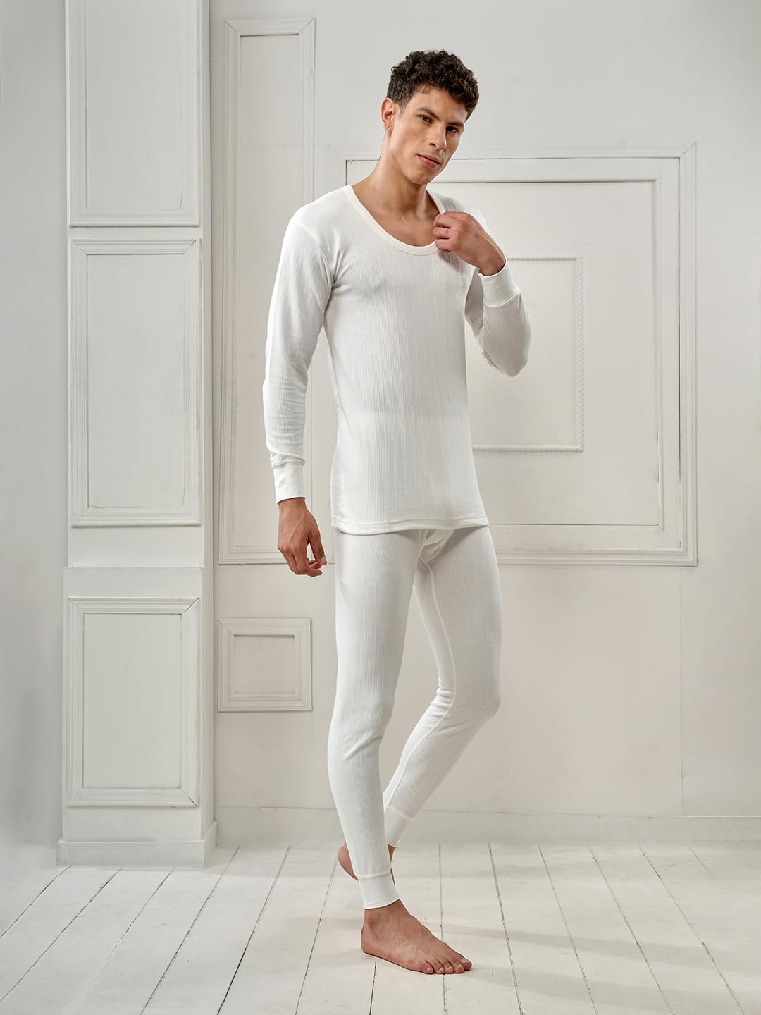 Lux Inferno Men's White Thermal Set - Cotton - Image 4