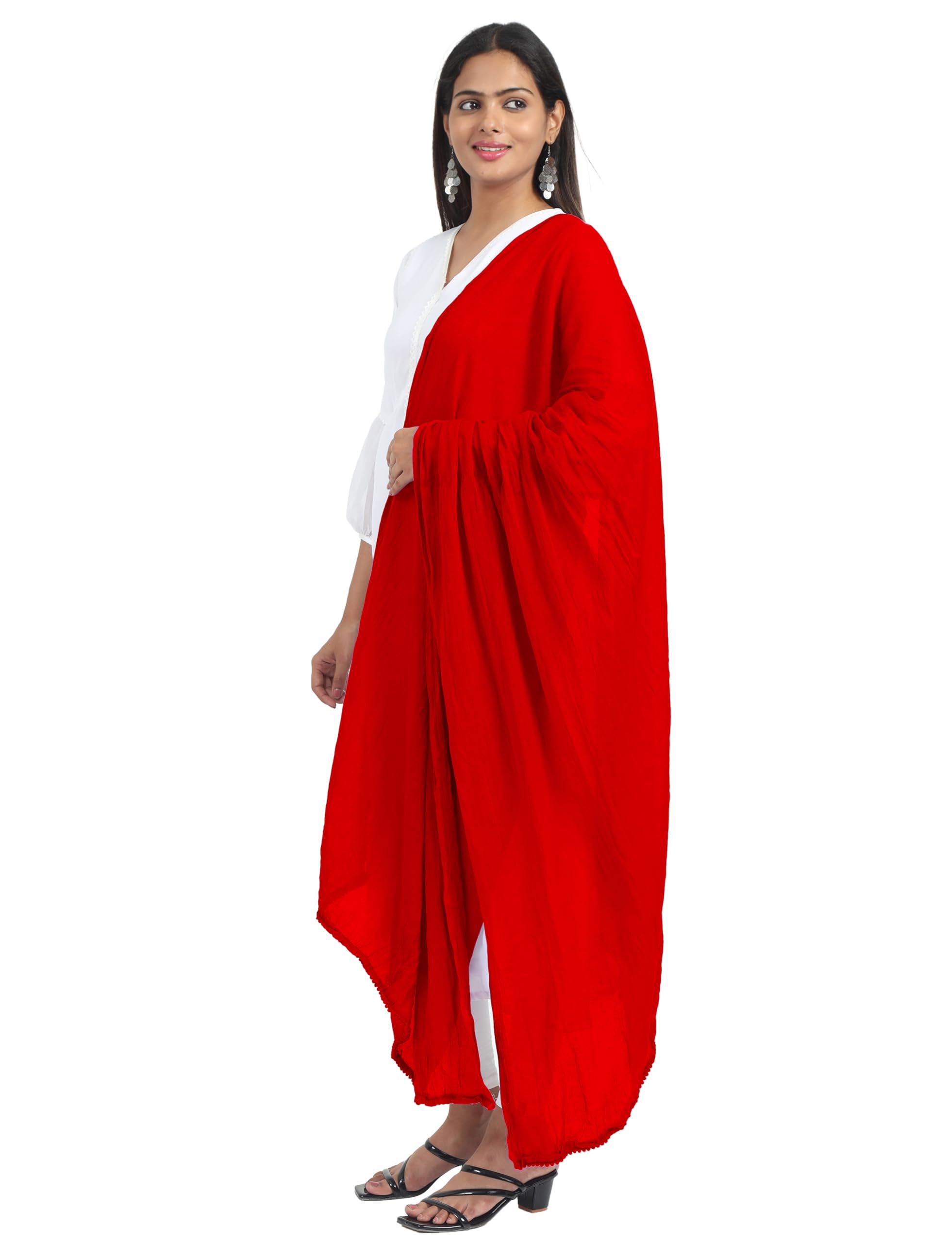 Miraan Pure Cotton Dupatta with Pom Pom Border - Image 3