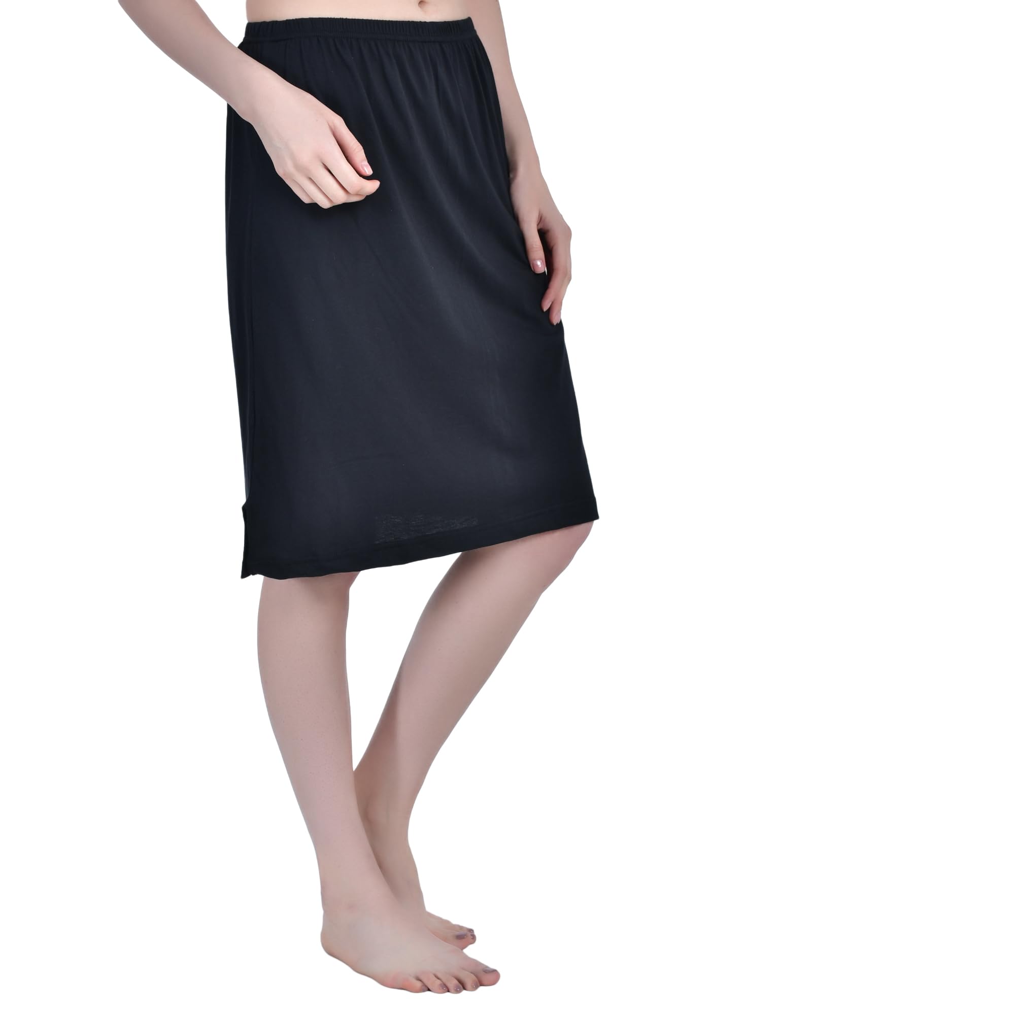 Aimly Women's Cotton Knee Length Skirt - Black - Image 5