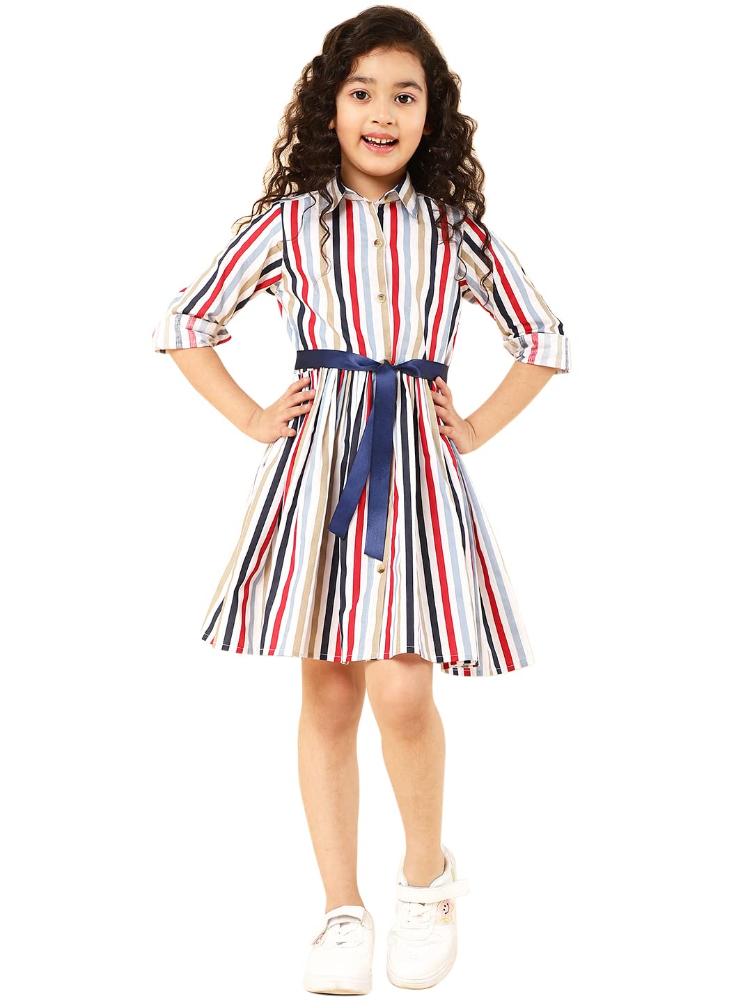 A.T.U.N. Girl's Cotton Skater Dress - Multi