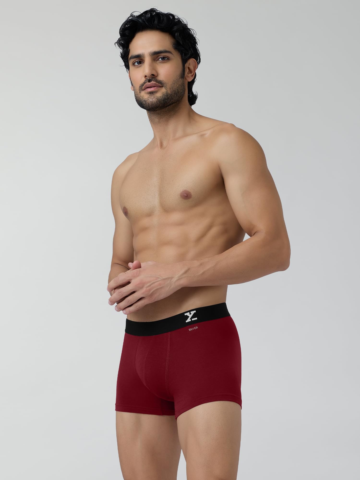 XYXX Men's Cotton Trunks - Dark Maroon Brilliant Blue - Image 5