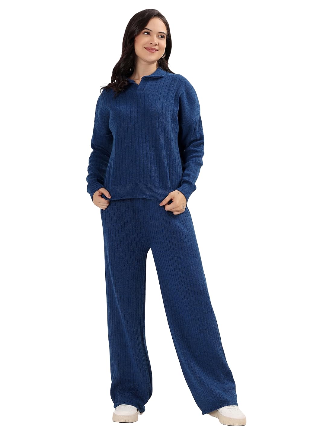 Kvetoo Women's Winter Cord Tracksuit - Indigo
