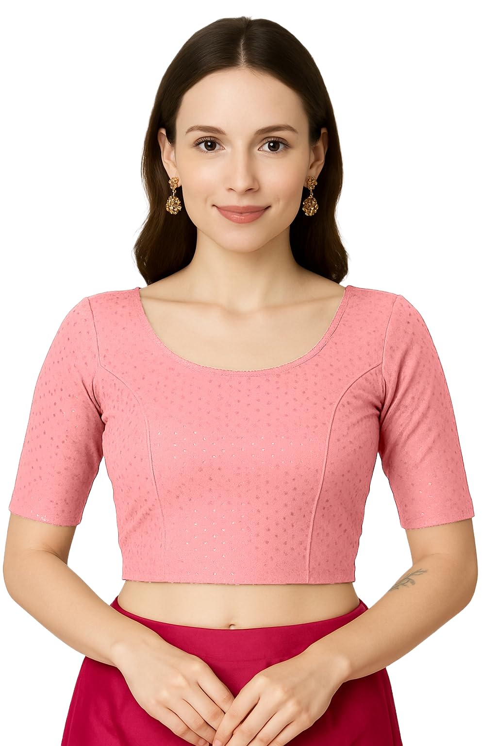 Rosy Pink Cotton Dobi Blouse for Women