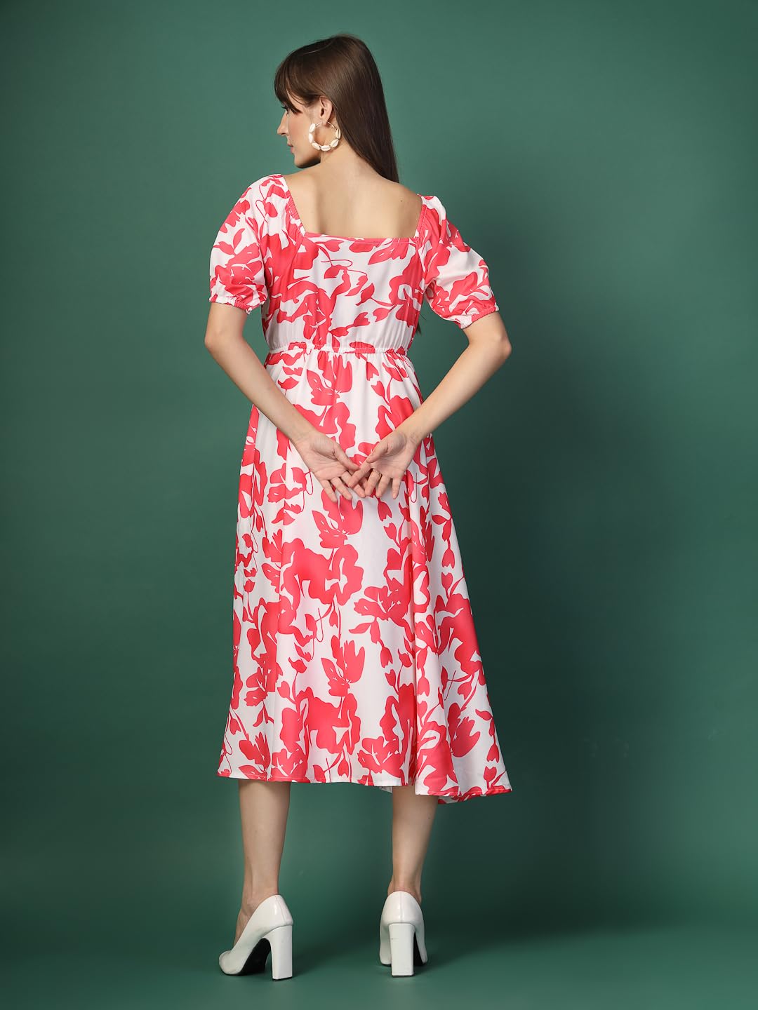 GarbGlide Flared Dress for Women - Floral - Image 4