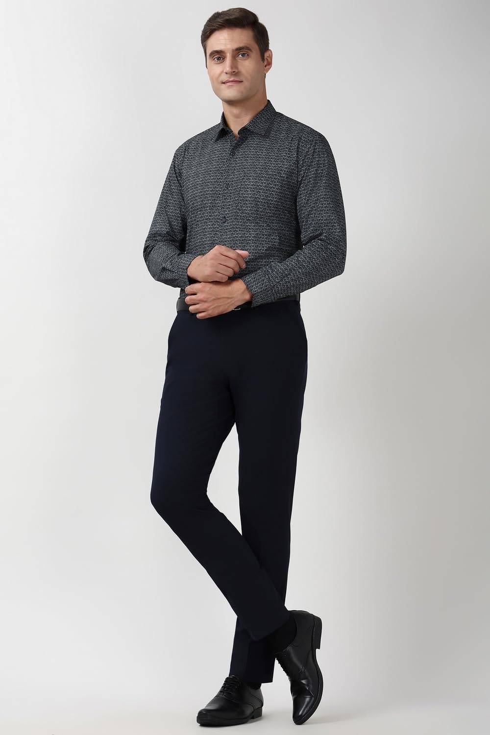 Peter England Men's Formal Shirt - Charcoal - Image 5