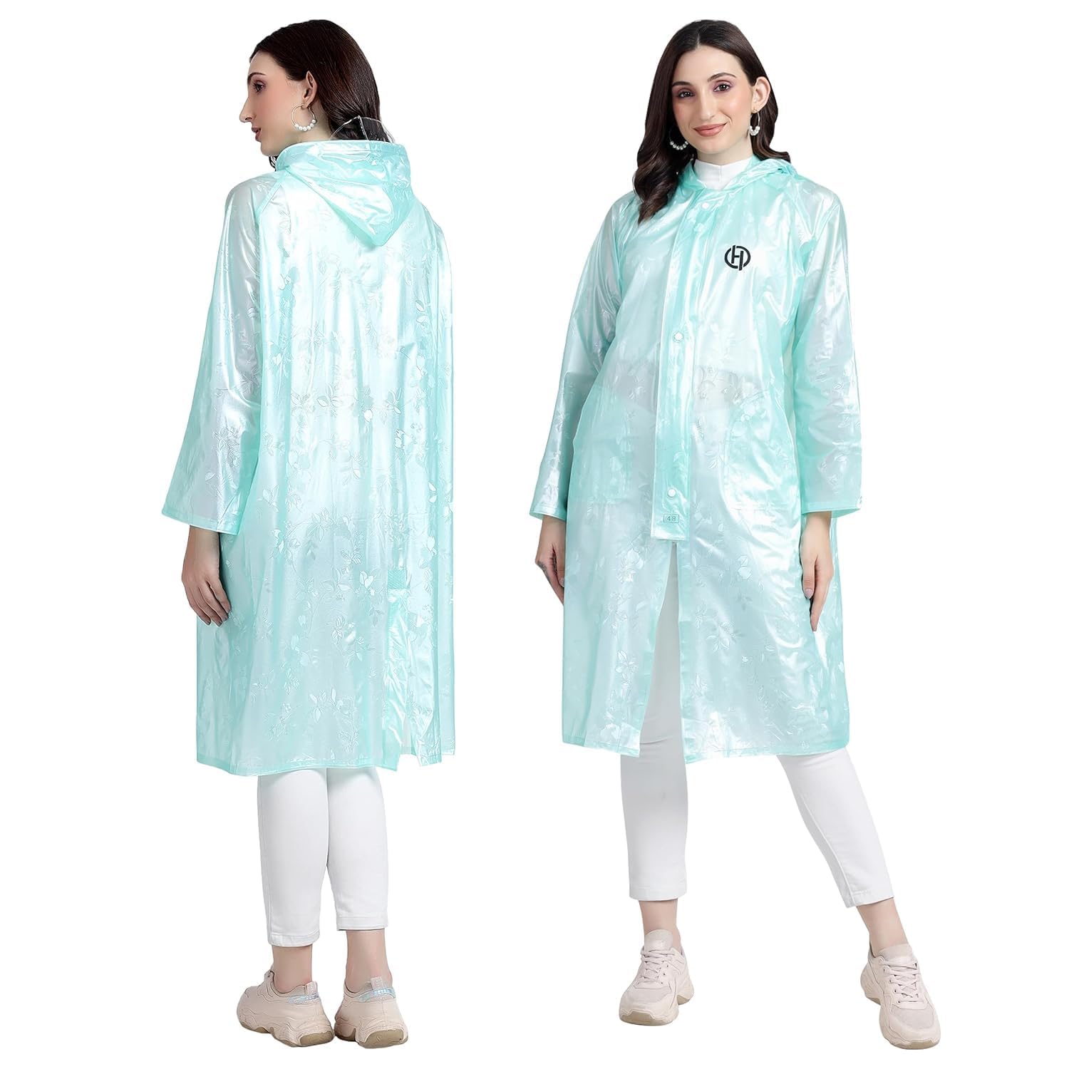HACER Petals Raincoat Poncho for Women Waterproof