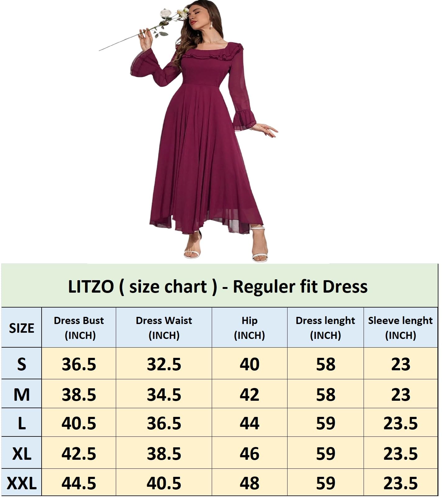 Blue Georgette Fit & Flare Dress for Women - Image 5