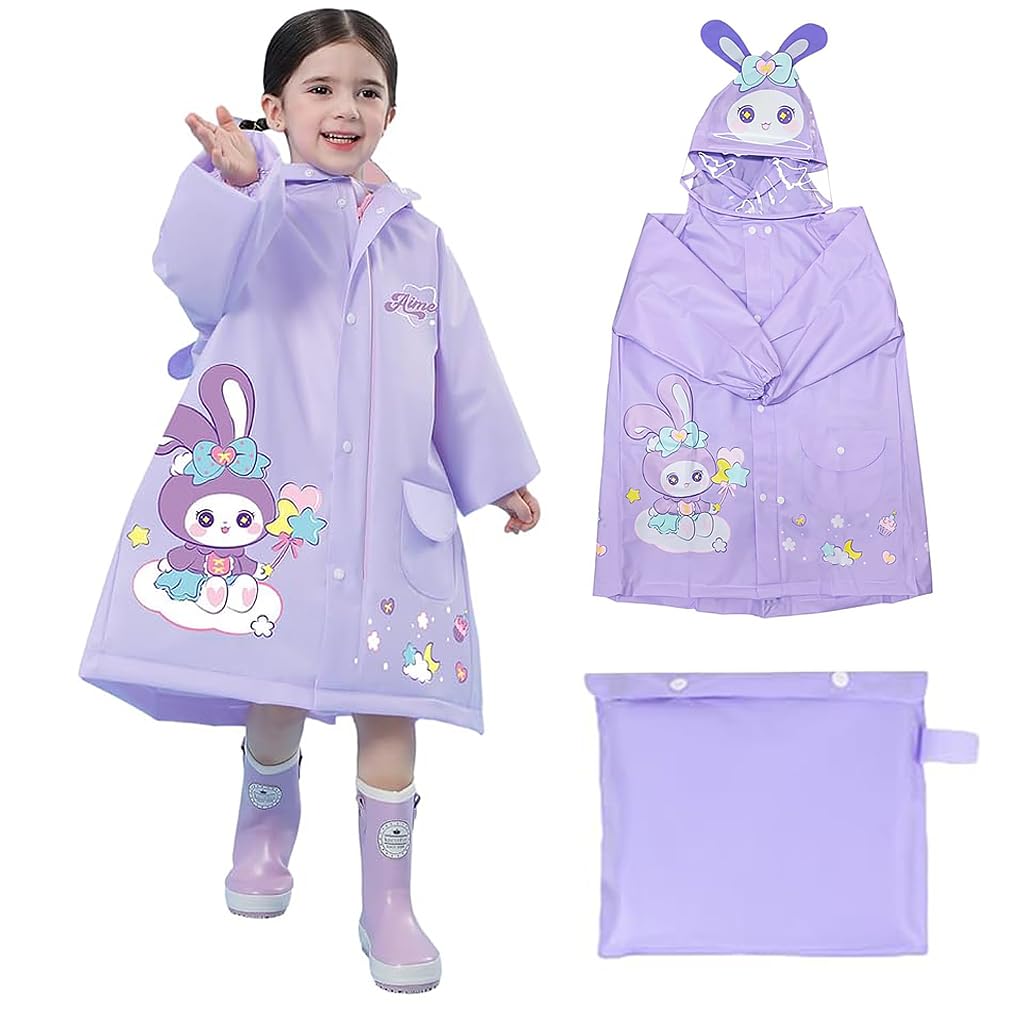 SNOWIE Kids Hooded Raincoat - Cartoon StellaLou Print