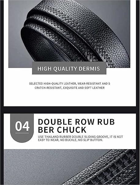 AFEREVZ Black Leather Belt for Men - Image 3