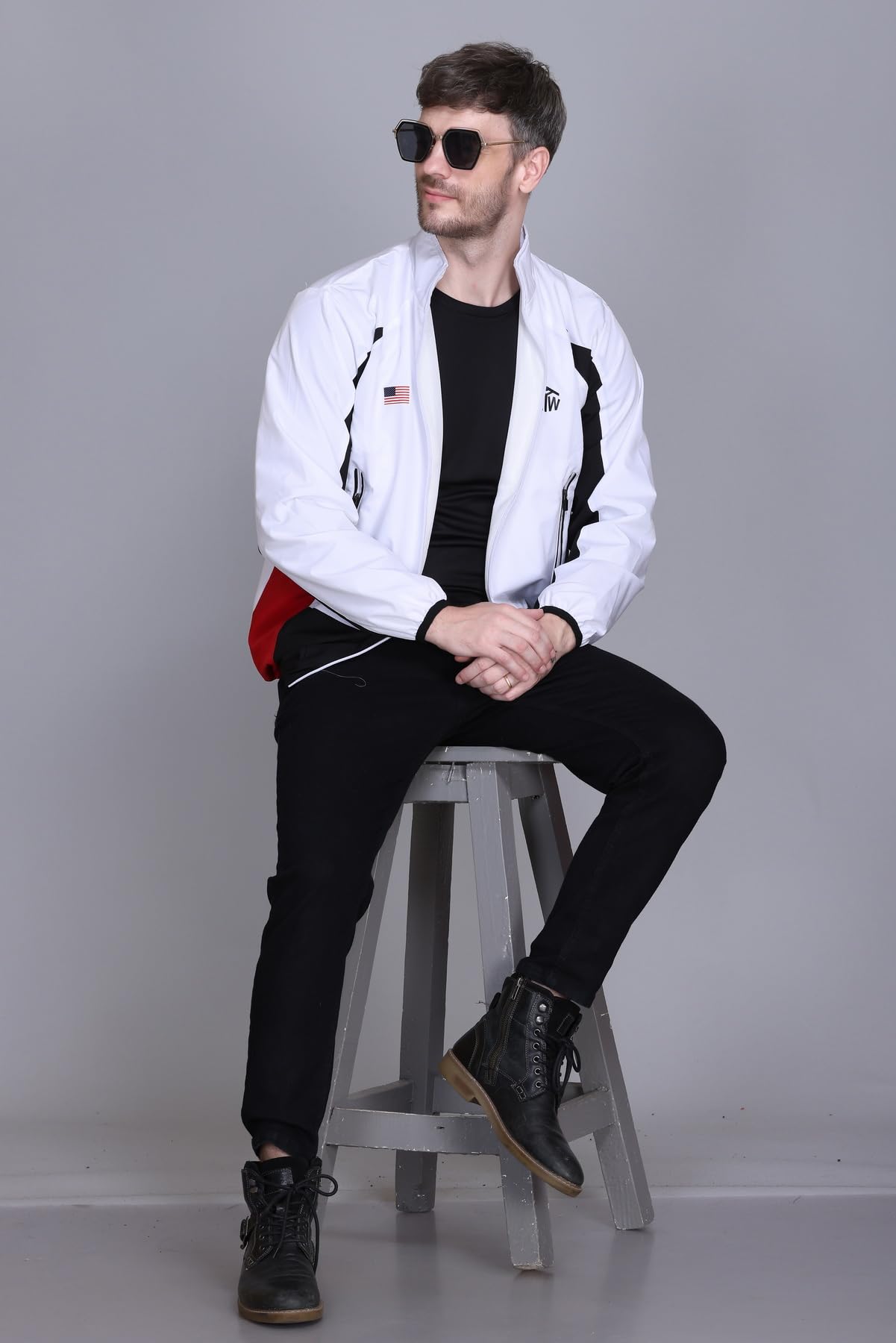 eWools Men's Nylon Winter Jacket - White - Image 5