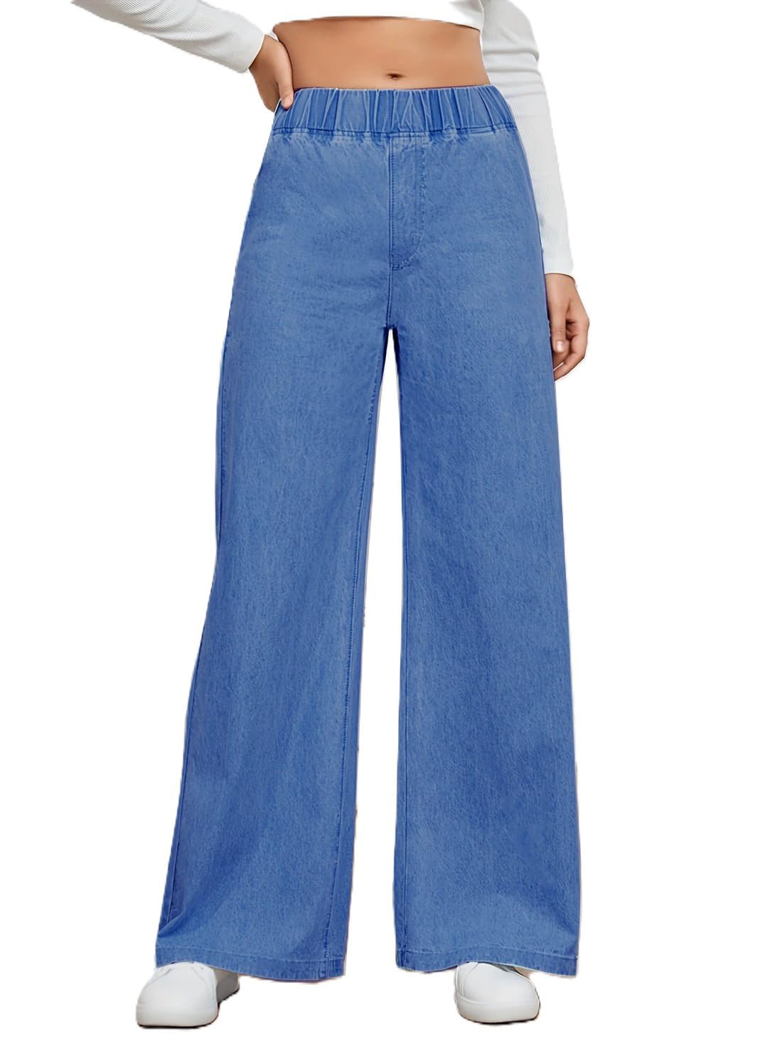 ADBUCKS Women's Wide Leg Jeans - Blue